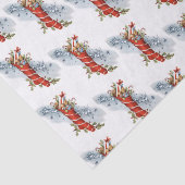 ヴィンテージのクリスマスのストッキングパターンパーティーのティッシュ 薄葉紙 (詳細)