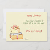 ヴィンテージのクリスマスのタトゥー書道台本 シーズンカード (裏面)