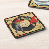 ヴィンテージのクリスマスのデザイン6のPCのコースターセット コースター (左側)