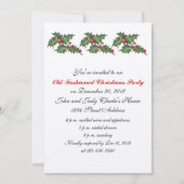 ヴィンテージのクリスマスのパーティの招待状のヒイラギ 招待状 (正面)