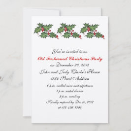 ヴィンテージのクリスマスのパーティの招待状のヒイラギ 招待状