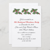 ヴィンテージのクリスマスのパーティの招待状のヒイラギ 招待状 (正面/裏面)