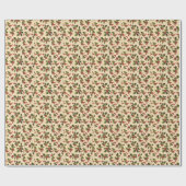 ヴィンテージのクリスマスのヒイラギのギフトの包装紙 ラッピングペーパー (フラット)