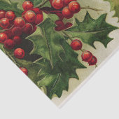 ヴィンテージのクリスマスのヒイラギの休日のパーティのティッシュ 薄葉紙 (詳細)