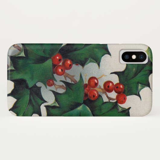 ヴィンテージのクリスマスのヒイラギの電話箱10 Case-Mate iPhoneケース (裏面(横))