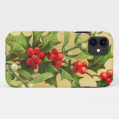 ヴィンテージのクリスマスのヒイラギ Case-Mate iPhoneケース (裏面(横))