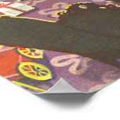 ヴィンテージのクリスマスのプレゼントをラッピングするリビングルーム ポスター (角)