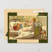 ヴィンテージのクリスマスのベビーの郵便はがき シーズンポストカード (正面/裏面)