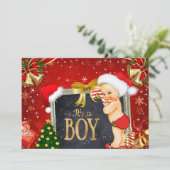 ヴィンテージのクリスマスのベビーシャワーの招待状 招待状 (スタンド正面)