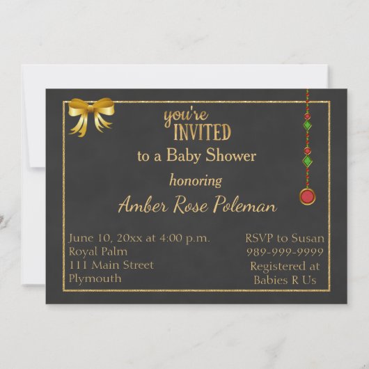 ヴィンテージのクリスマスのベビーシャワーの招待状 招待状 (裏面)