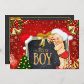 ヴィンテージのクリスマスのベビーシャワーの招待状 招待状 (正面/裏面)