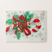 ヴィンテージのクリスマスのレトロのキャンディ・ケーンのパズル ジグソーパズル (横)