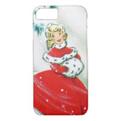 ヴィンテージのクリスマスのレトロの女性7の電話箱 Case-Mate iPhoneケース (裏面)