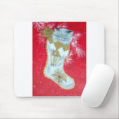 ヴィンテージのクリスマスの世紀半ばのパステルの子ネコ マウスパッド (マウス)