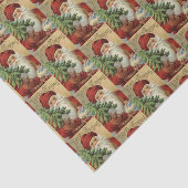 ヴィンテージのクリスマスの休日のサンタのパーティーのティッシュ 薄葉紙 (詳細)