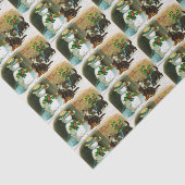 ヴィンテージのクリスマスの休日の雪だるま猫のパーティー 薄葉紙 (詳細)