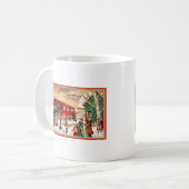 ヴィンテージのクリスマスの休日の駅 コーヒーマグカップ (正面左)