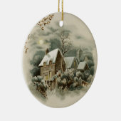 ヴィンテージのクリスマスの冬の国のオーナメント セラミックオーナメント (右)