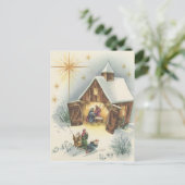 ヴィンテージのクリスマスの出生カード シーズンポストカード (スタンド正面)