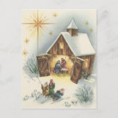 ヴィンテージのクリスマスの出生カード シーズンポストカード (正面)
