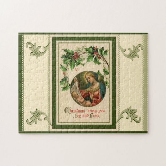 ヴィンテージのクリスマスの出生場面 ジグソーパズル (横)