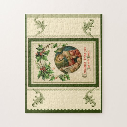 ヴィンテージのクリスマスの出生場面 ジグソーパズル (縦)