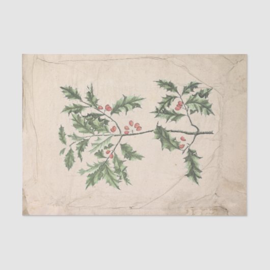 ヴィンテージのクリスマスの切り離しにしわを熟成 薄葉紙 (正面)