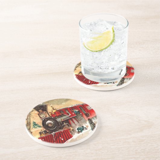 ヴィンテージのクリスマスの列車のコースター コースター (側面)