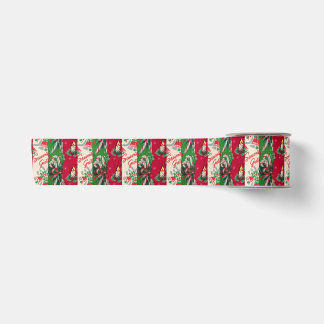 ヴィンテージのクリスマスの包装紙のコラージュのリボン サテンリボン