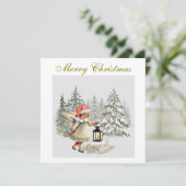 ヴィンテージのクリスマスの天使と子供 シーズンカード (スタンド正面)