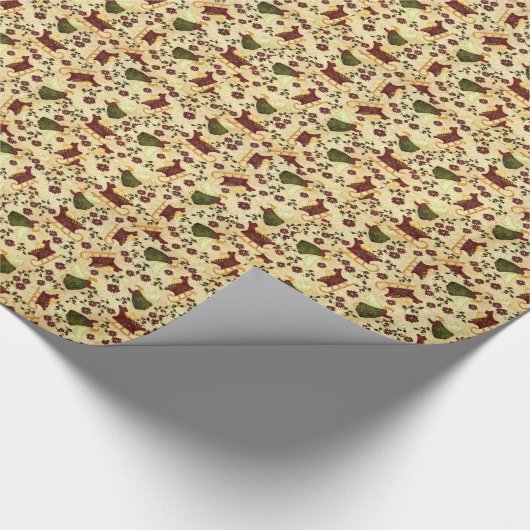 ヴィンテージのクリスマスの天使のギフトの包装紙 ラッピングペーパー (角)