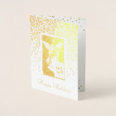 ヴィンテージのクリスマスの天使の幸せな休日の写真 箔カード (正面)