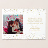 ヴィンテージのクリスマスの天使の幸せな休日の写真 箔カード (内部)