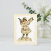 ヴィンテージのクリスマスの天使の郵便はがき シーズンポストカード (スタンド正面)