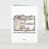 ヴィンテージのクリスマスの天使及び白い木カード シーズンカード (裏面)