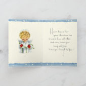 ヴィンテージのクリスマスの天使及び白い木カード シーズンカード (内部)