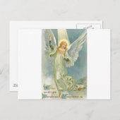 ヴィンテージのクリスマスの天使 シーズンポストカード (正面/裏面)
