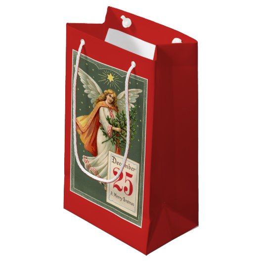 ヴィンテージのクリスマスの天使 スモールペーパーバッグ (正面アングル)
