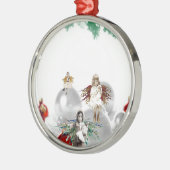 ヴィンテージのクリスマスの天使 メタルオーナメント (左)