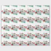 ヴィンテージのクリスマスの天使 ラッピングペーパー (フラット)