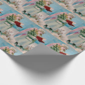 ヴィンテージのクリスマスの天使 ラッピングペーパー (角)