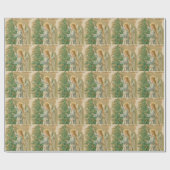 ヴィンテージのクリスマスの天使 ラッピングペーパー (フラット)