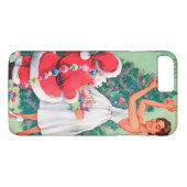 ヴィンテージのクリスマスの女性およびサンタは場合にと電話をかけます Case-Mate iPhoneケース (裏面(横))