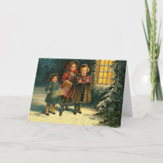 ヴィンテージのクリスマスの子供のキャロシンガー シーズンカード