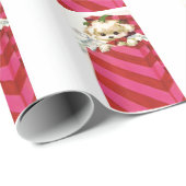 ヴィンテージのクリスマスの子犬のBichon甘いラサのマルチーズ ラッピングペーパー (ロールコーナー)