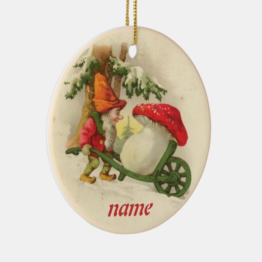 ヴィンテージのクリスマスの小妖精や小人のオーナメント セラミックオーナメント (右)