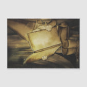 ヴィンテージのクリスマスの小妖精や小人の読書 薄葉紙 (正面)