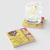 ヴィンテージのクリスマスの応援 ストーンコースター (横)