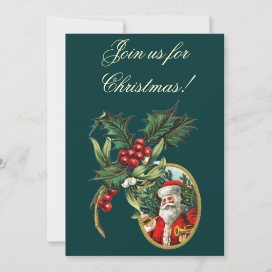 ヴィンテージのクリスマスの招待状 招待状 (正面)
