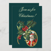 ヴィンテージのクリスマスの招待状 招待状 (正面/裏面)